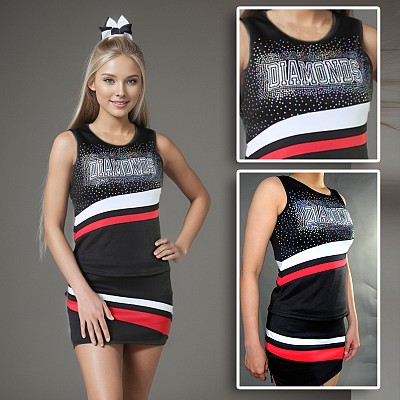 Spangled cheerleading uniform SCU_09